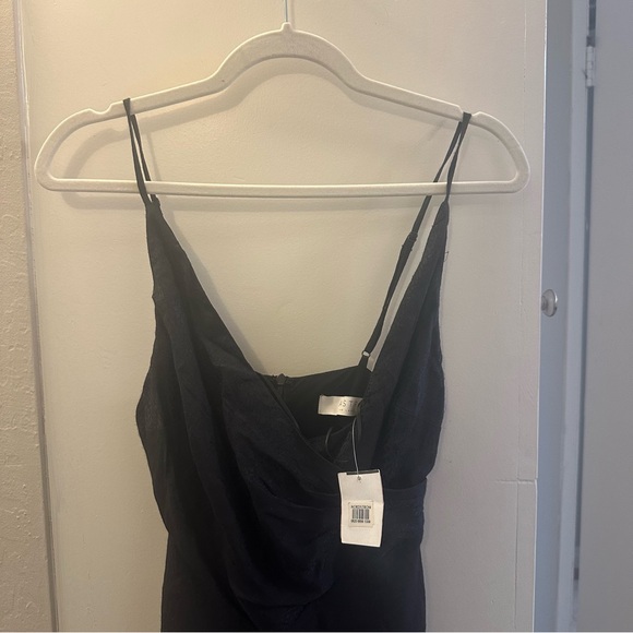 NWT Astr the Label Size S Bastille Faux Wrap Midi Dress Black Python Slit - Picture 12 of 13